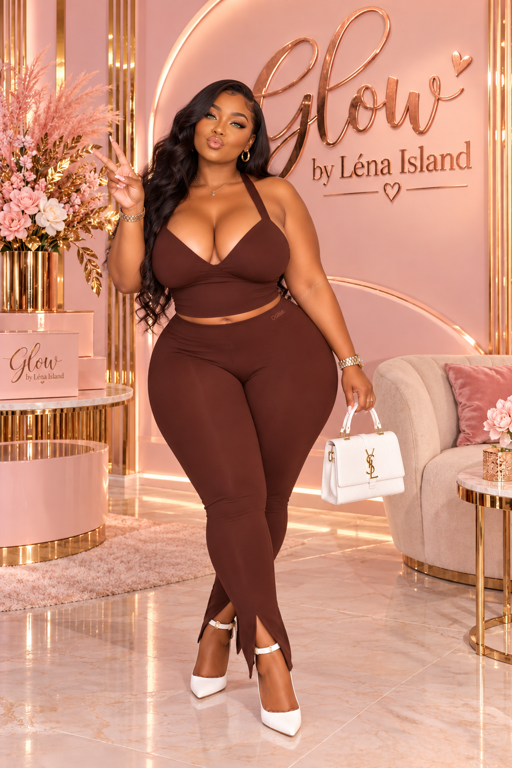 ✨Ensemble 2 Pièces Femme – Top Dos Nu & Legging Sculptant 💖🔥