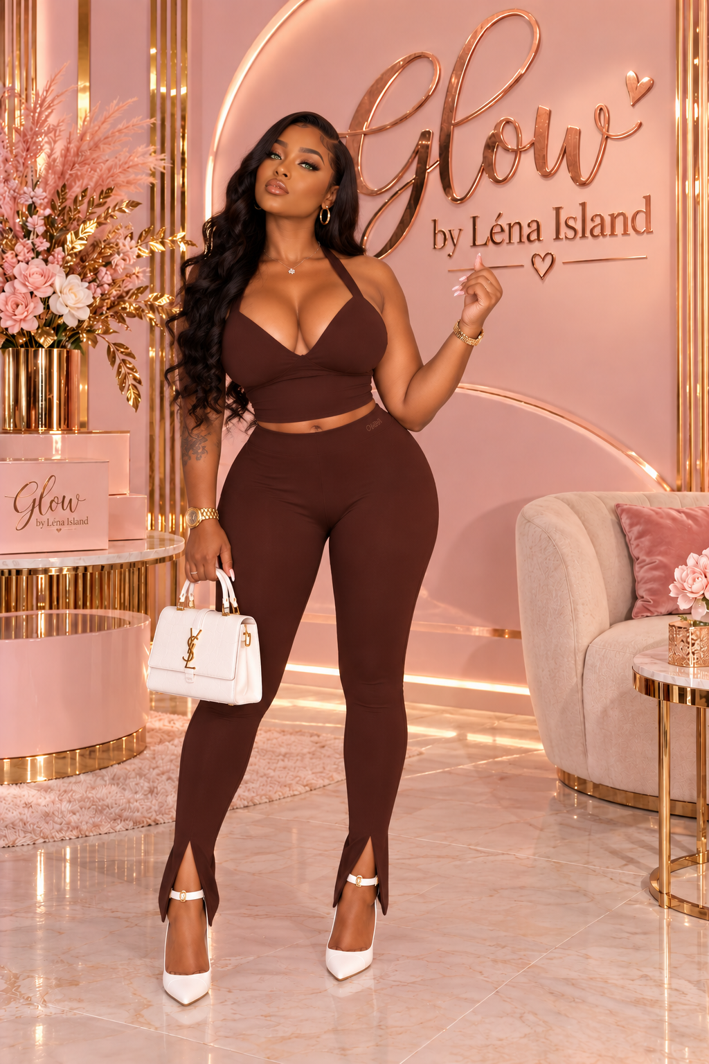 ✨Ensemble 2 Pièces Femme – Top Dos Nu & Legging Sculptant 💖🔥