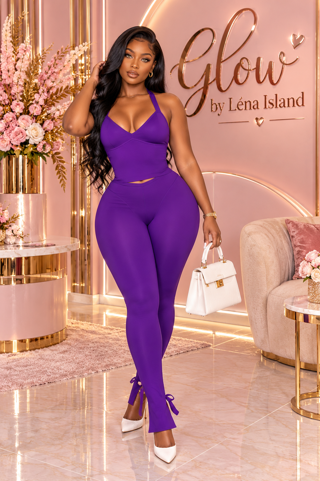 ✨Ensemble 2 Pièces Femme – Top Dos Nu & Legging Sculptant 💖🔥