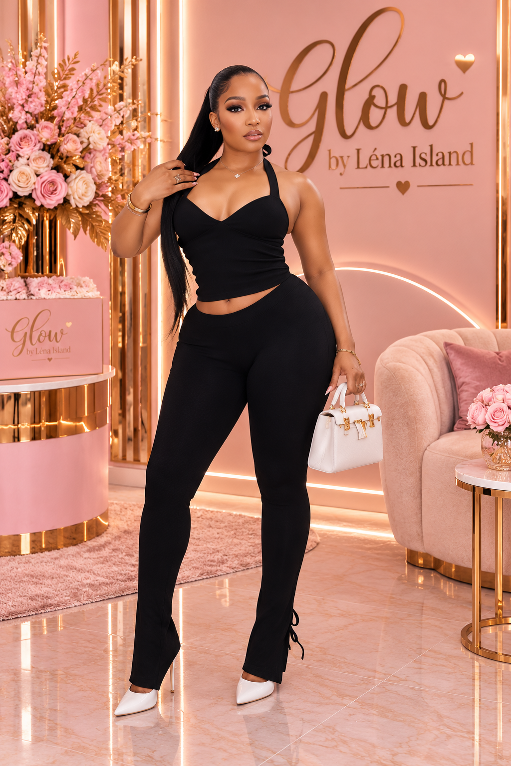 ✨Ensemble 2 Pièces Femme – Top Dos Nu & Legging Sculptant 💖🔥