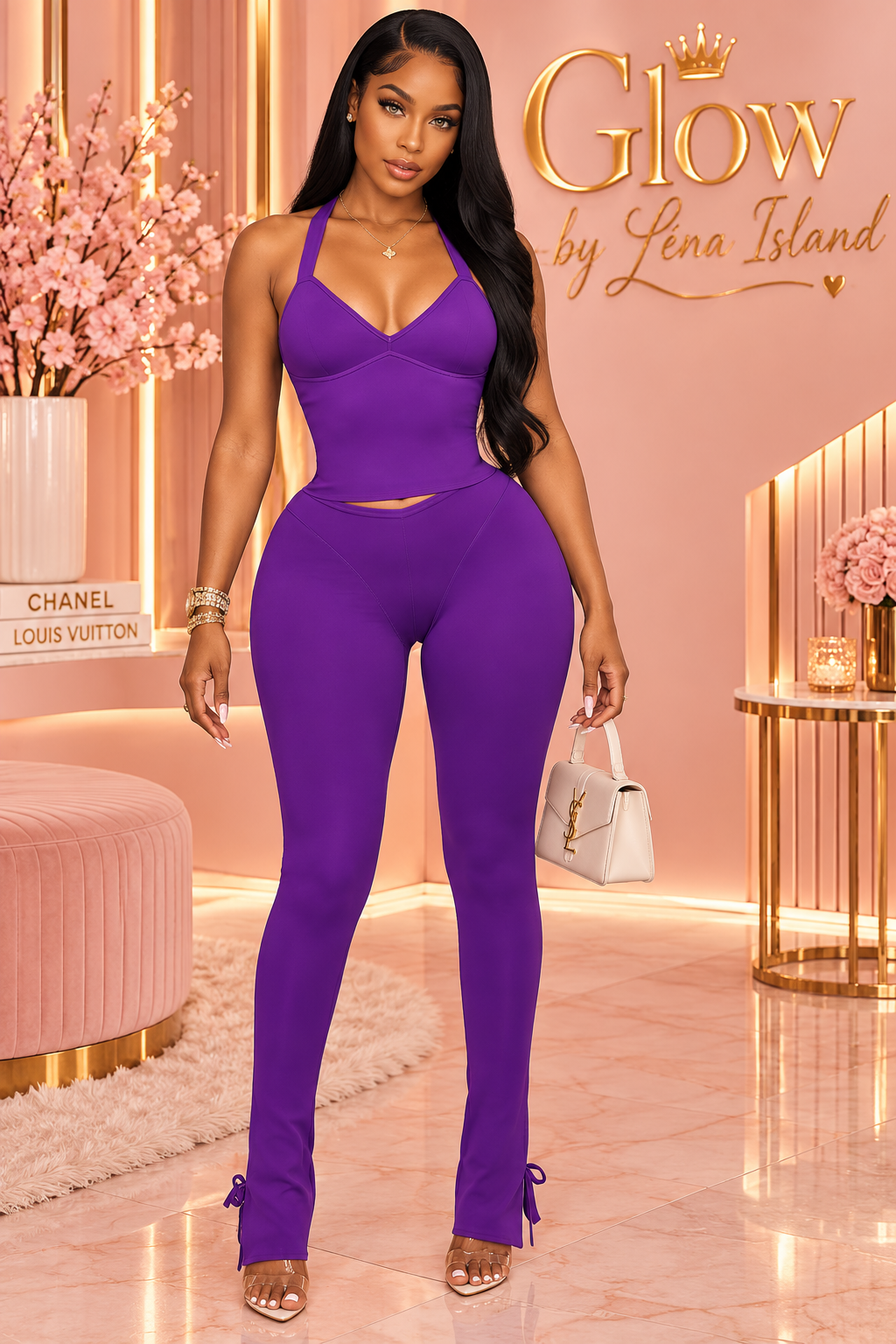 ✨Ensemble 2 Pièces Femme – Top Dos Nu & Legging Sculptant 💖🔥