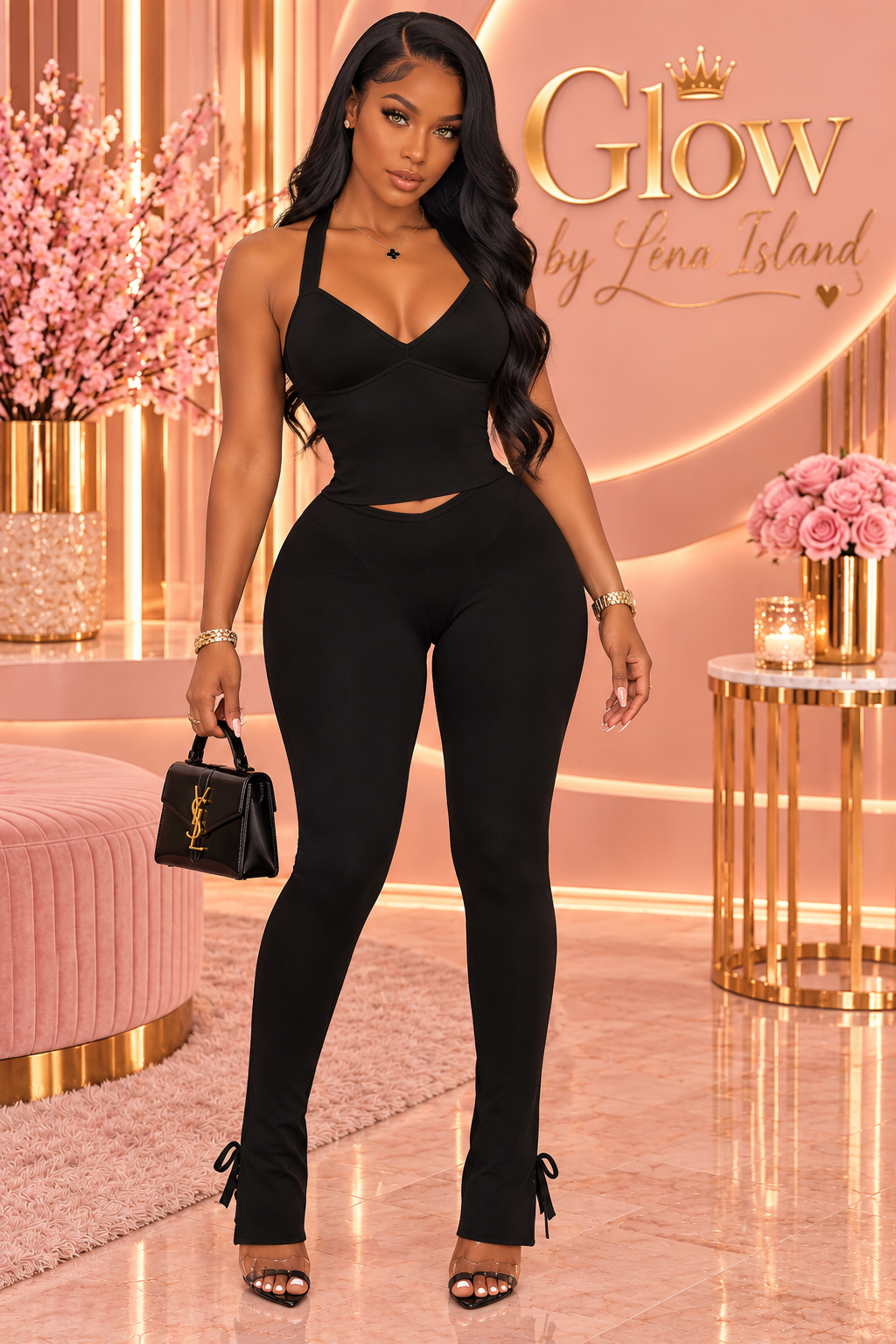 ✨Ensemble 2 Pièces Femme – Top Dos Nu & Legging Sculptant 💖🔥