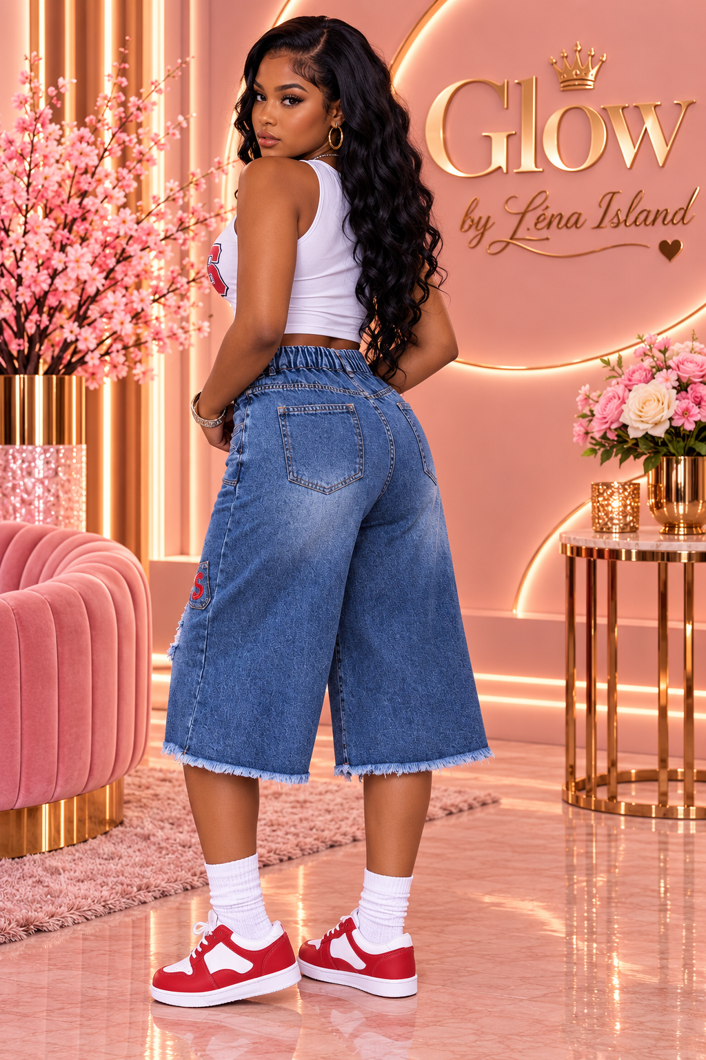 👖✨ Jupe-Short en Jean Effet Destroy – Taille Haute & Style Y2K 💙🔥