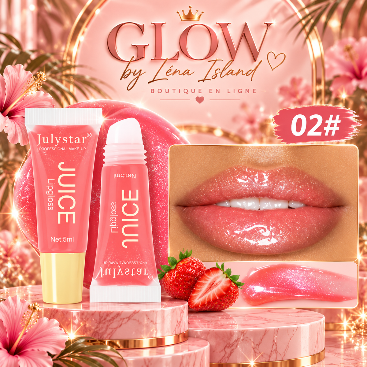 💋 Gloss à Lèvres Repulpant & Hydratant – Effet Brillant Fruité 🍓✨