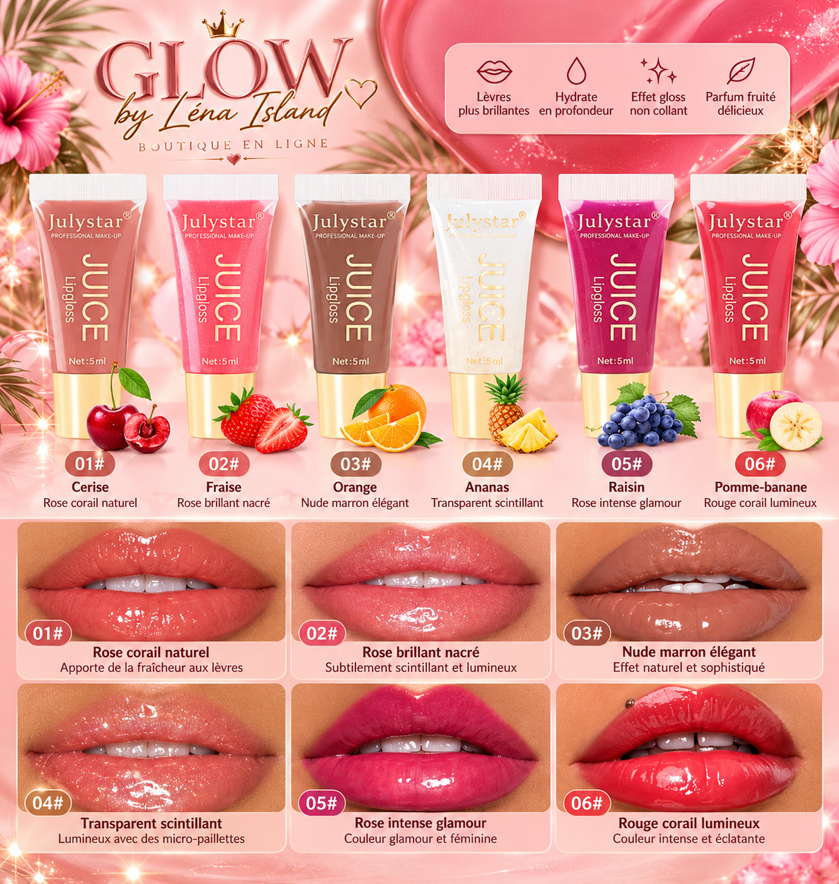 💋 Gloss à Lèvres Repulpant & Hydratant – Effet Brillant Fruité 🍓✨