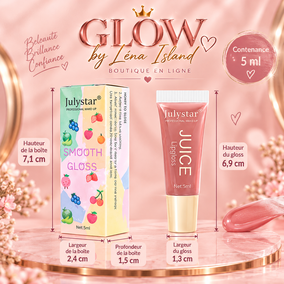 💋 Gloss à Lèvres Repulpant & Hydratant – Effet Brillant Fruité 🍓✨