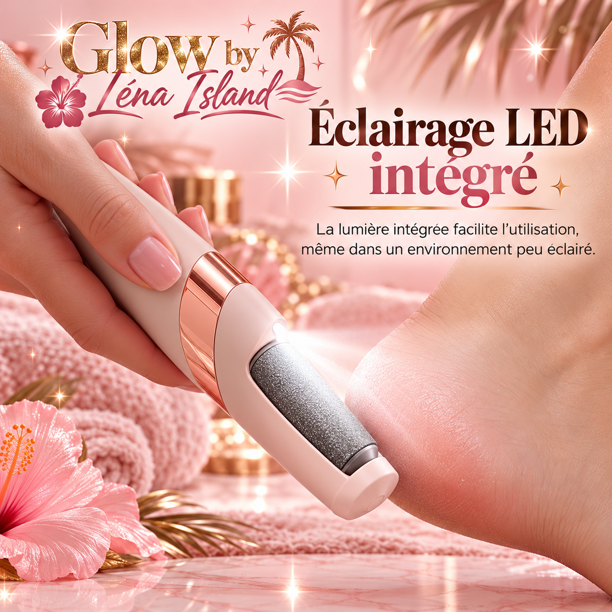 ✨ Ponceuse Électrique pour les Pieds Rechargeable USB – Glow by Léna Island 🌸