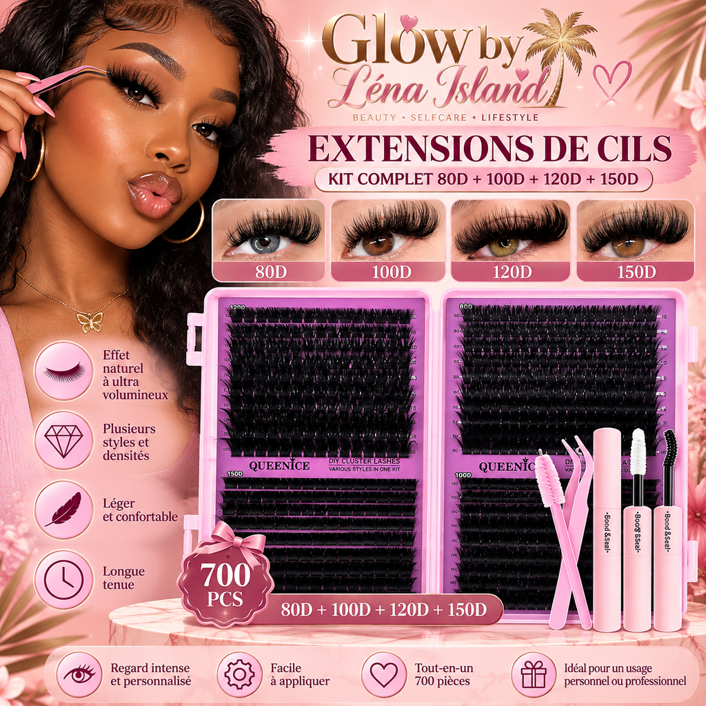 🦋 Kit de Faux Cils DIY – Extensions en Bouquet Effet Glamour & Regard de Chat 🐱👁️💖