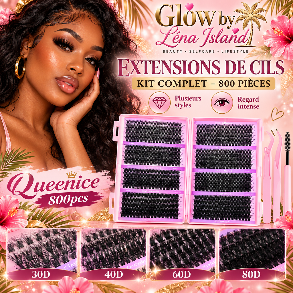 🦋 Kit de Faux Cils DIY – Extensions en Bouquet Effet Glamour & Regard de Chat 🐱👁️💖