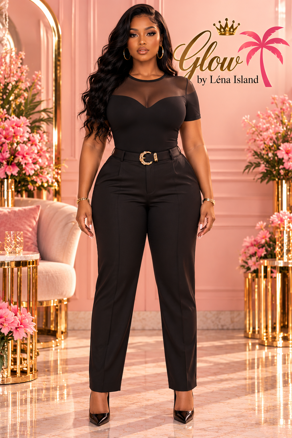 🖤 Top Noir Stretch Effet Soie – Coupe Ajustée & Maille Transparente ✨👚