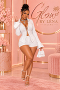 🤍 Ensemble Femme 2 Pièces Chic – Chemise à Lacets & Short Assorti ✨