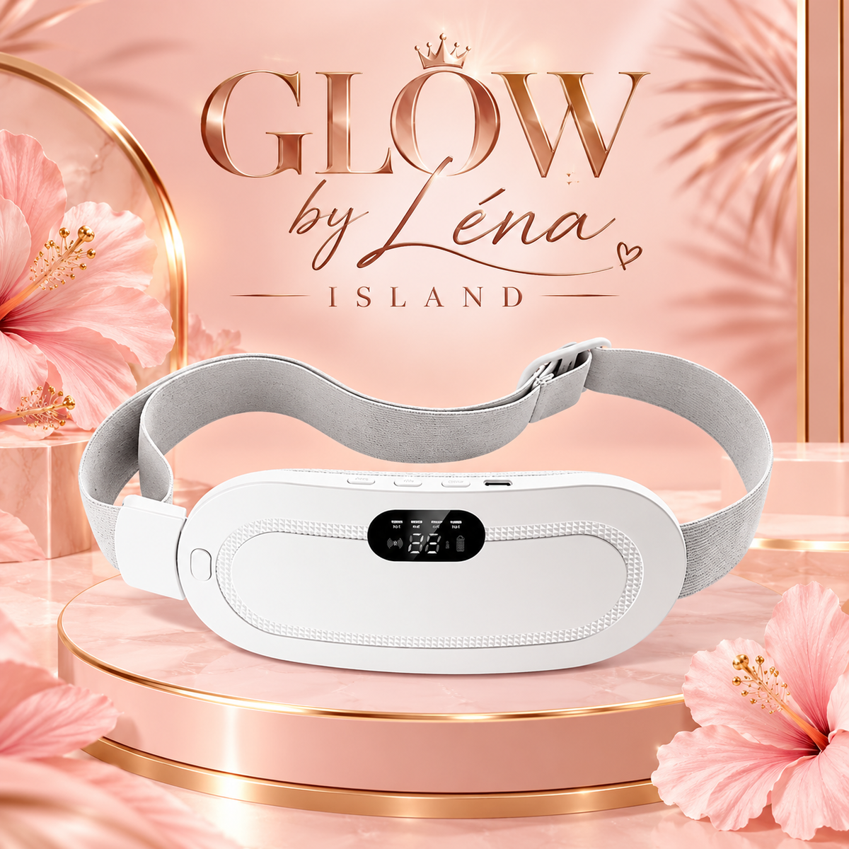 🌸 Ceinture de Massage Chauffante Vibrante Anti-Crampes Menstruelles 💗