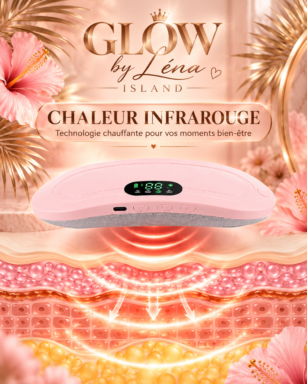🌸 Ceinture de Massage Chauffante Vibrante Anti-Crampes Menstruelles 💗