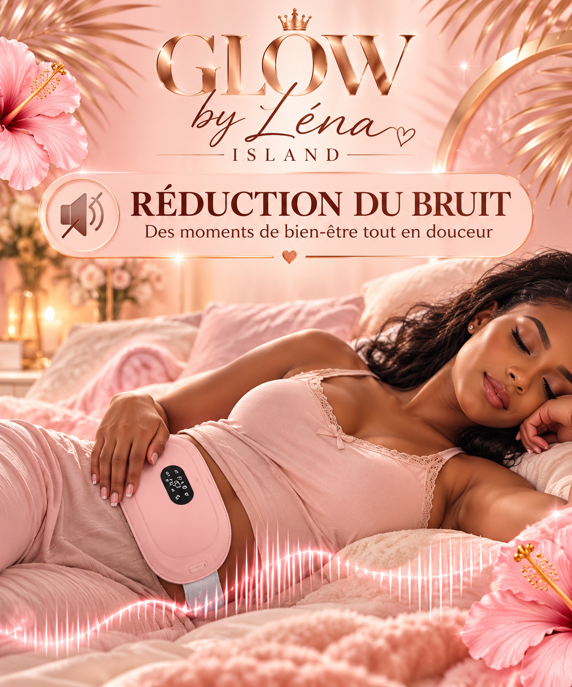 🌸 Ceinture de Massage Chauffante Vibrante Anti-Crampes Menstruelles 💗