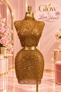 ✨ Ensemble 2 Pièces Strass Glamour – Top Court & Jupe Scintillante 💎
