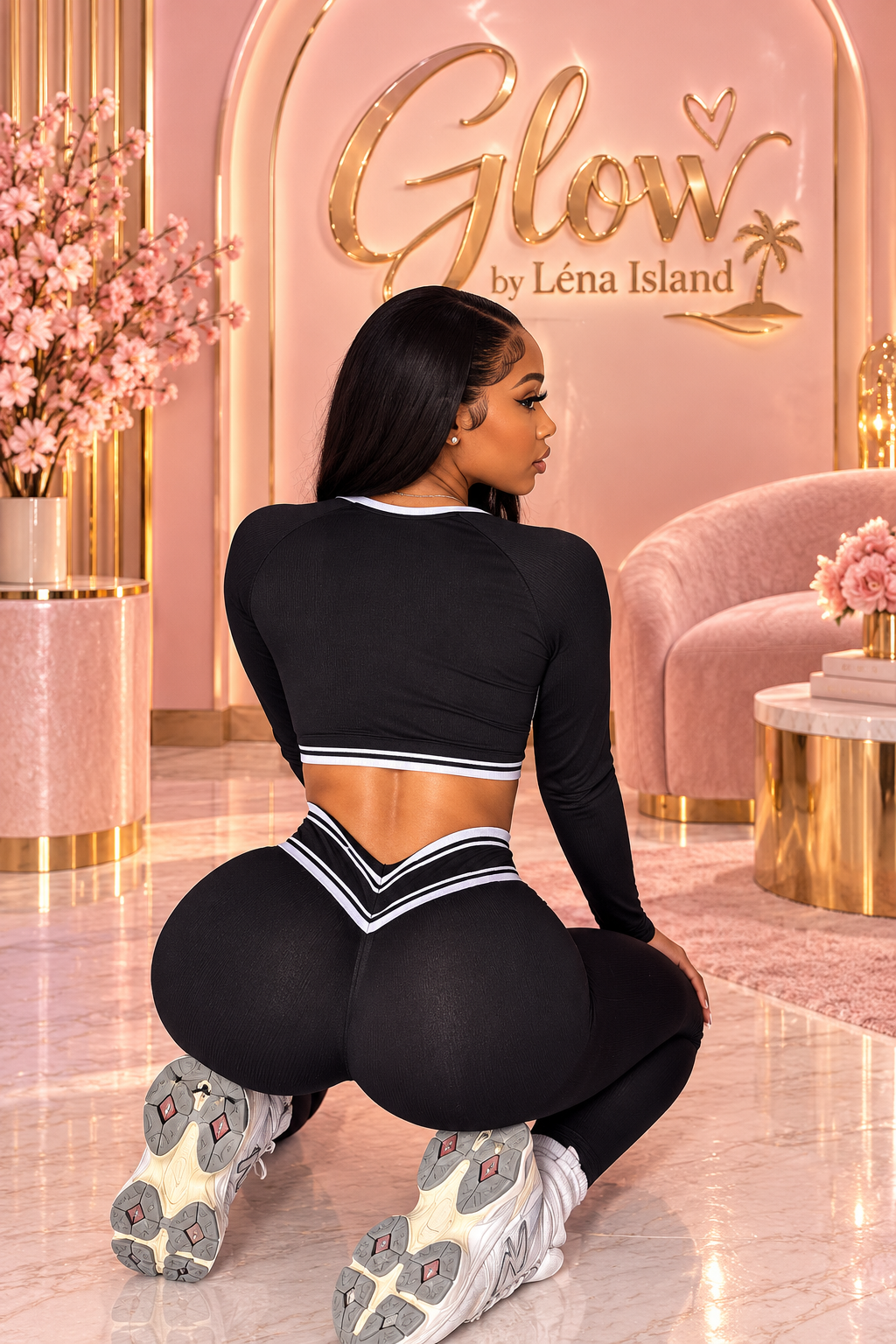 ✨ Ensemble de Sport Femme 2 Pièces – Noir Élégant 🖤🧘🏽‍♀️