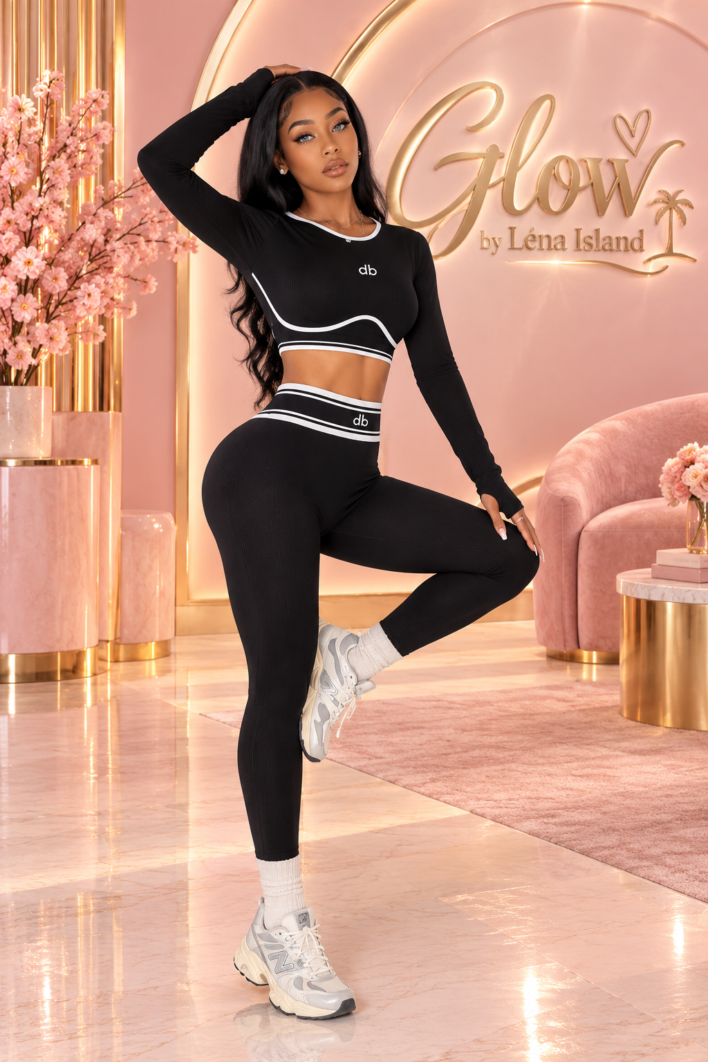 ✨ Ensemble de Sport Femme 2 Pièces – Noir Élégant 🖤🧘🏽‍♀️
