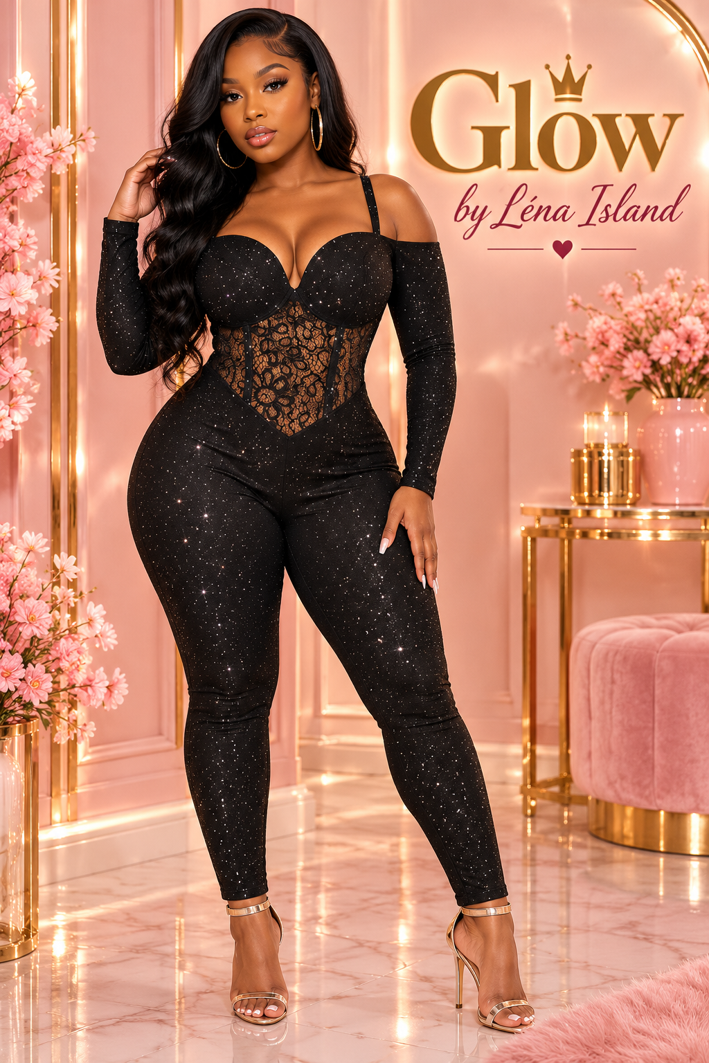 ✨ Combinaison Femme Sexy – Jumpsuit Sculptante en Dentelle 🖤🦋