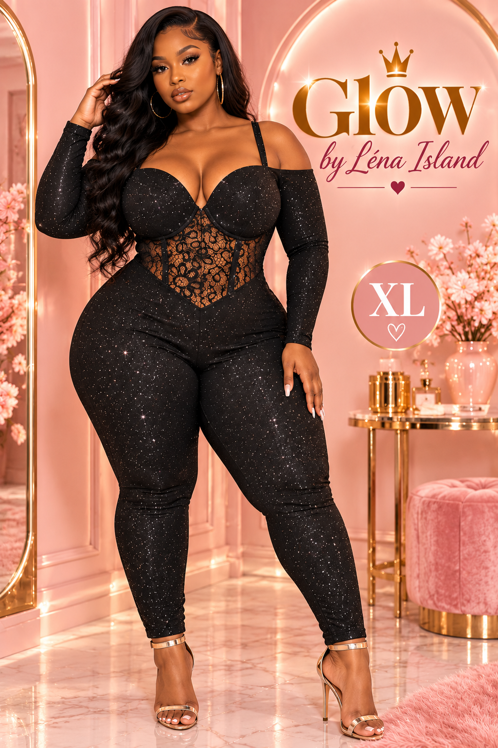 ✨ Combinaison Femme Sexy – Jumpsuit Sculptante en Dentelle 🖤🦋