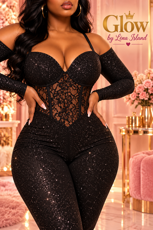 ✨ Combinaison Femme Sexy – Jumpsuit Sculptante en Dentelle 🖤🦋