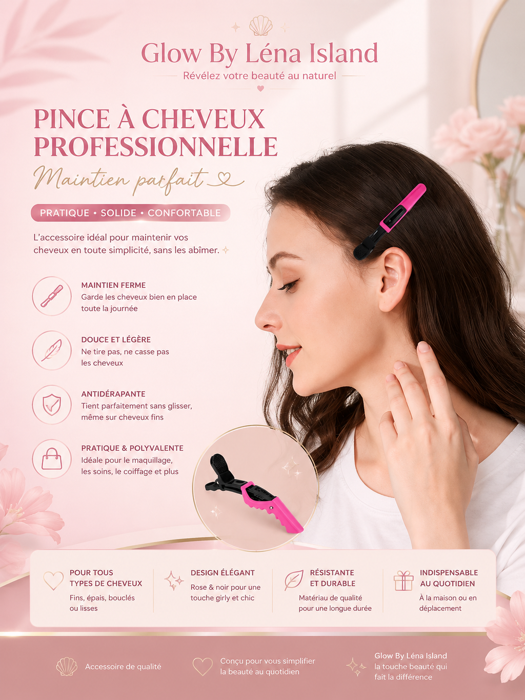💖 Peigne Queue de Rat Professionnel – Précision & Coiffage Parfait ✨