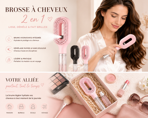 GlowBrush™ 🌸 | Brosse Vaporisatrice 2-en-1