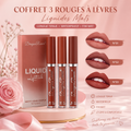 💄✨ Coffret de 3 Rouges à Lèvres Liquides Mats Longue Tenue 💋