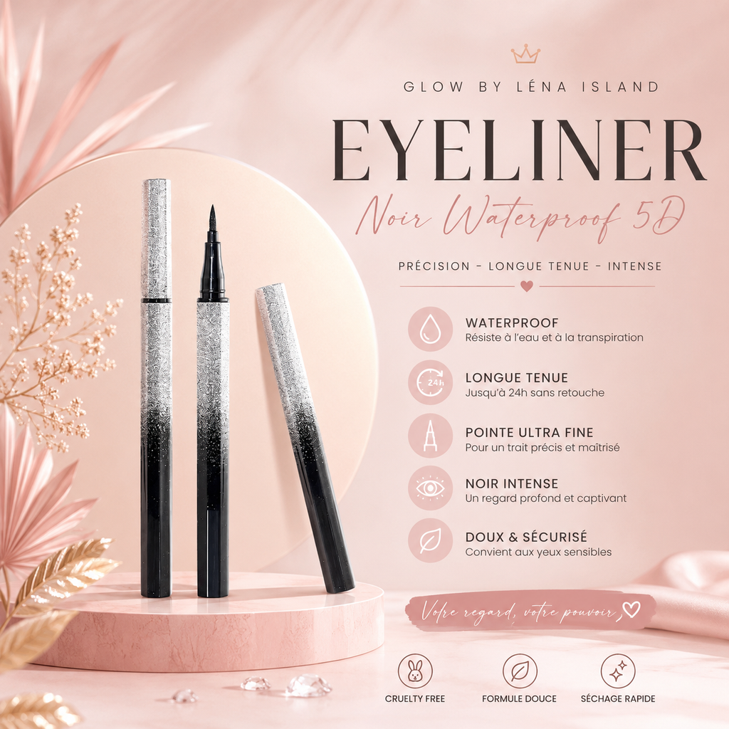 ✨ Eyeliner Noir Waterproof 5D – Longue Tenue & Précision Ultra Fine