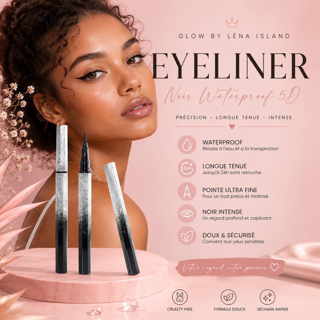 ✨ Eyeliner Noir Waterproof 5D – Longue Tenue & Précision Ultra Fine