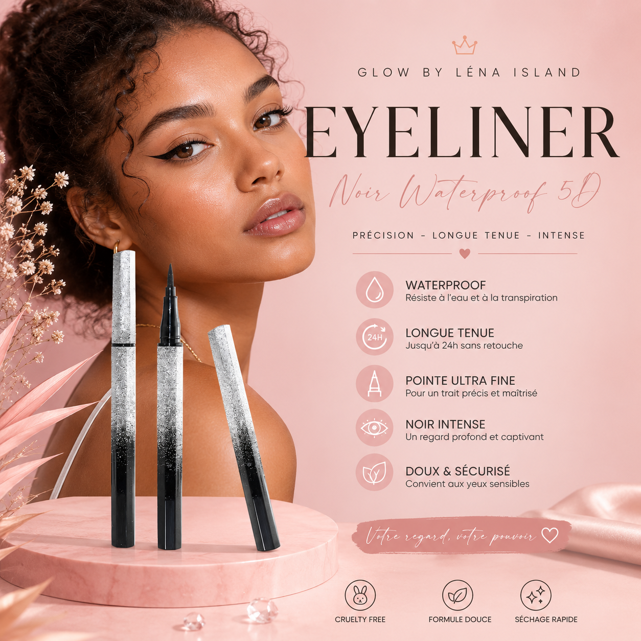 ✨ Eyeliner Noir Waterproof 5D – Longue Tenue & Précision Ultra Fine