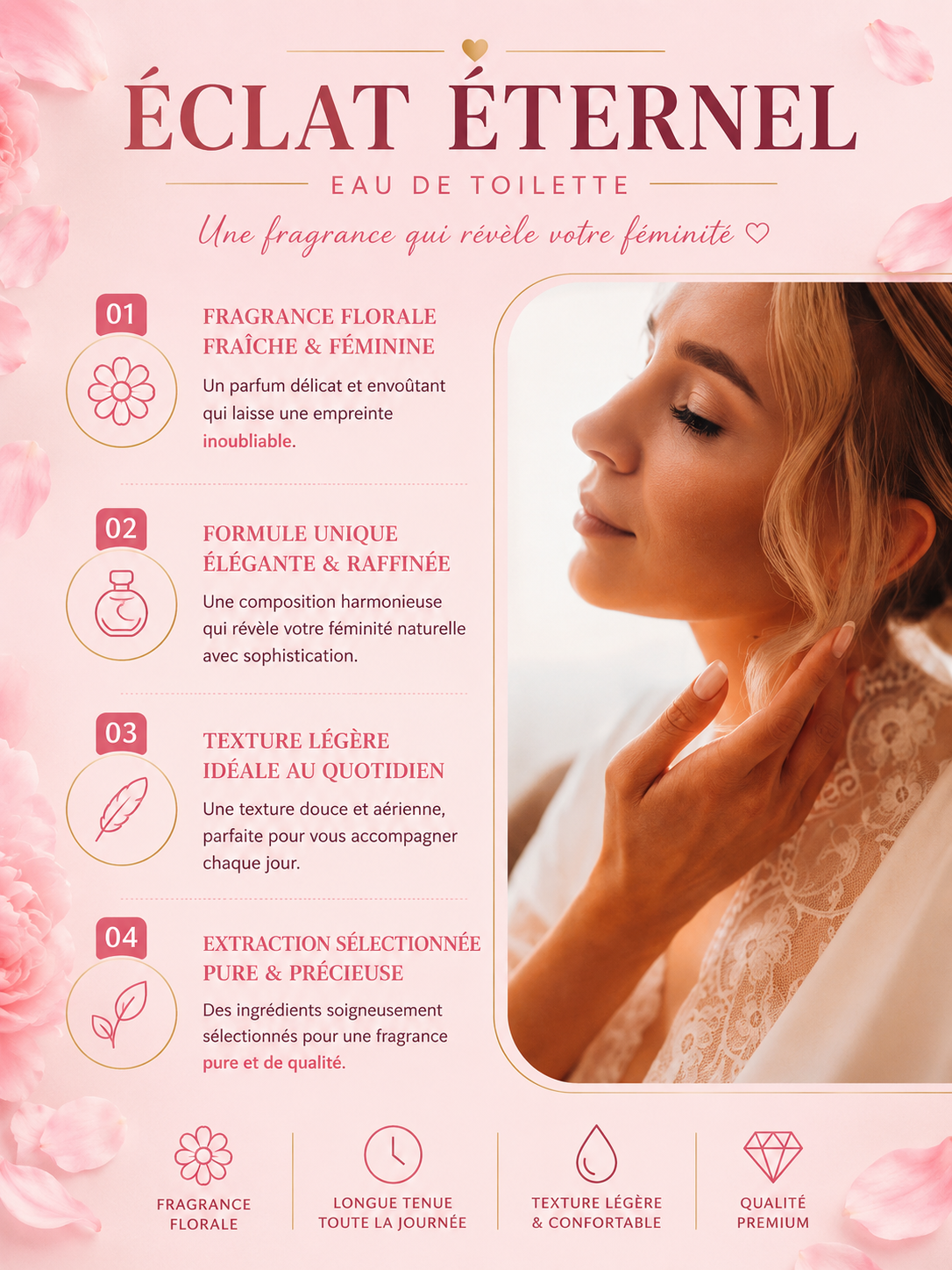🌸 Sweetheart Bloom – Parfum Floral Longue Tenue 50 ml 💖