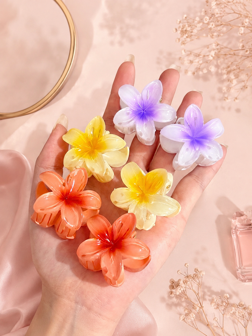 Pince Fleur Tropicale 4 cm – Barrette Cheveux Élégante & Colorée 🌸