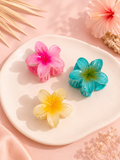 Pince Fleur Tropicale 4 cm – Barrette Cheveux Élégante & Colorée 🌸