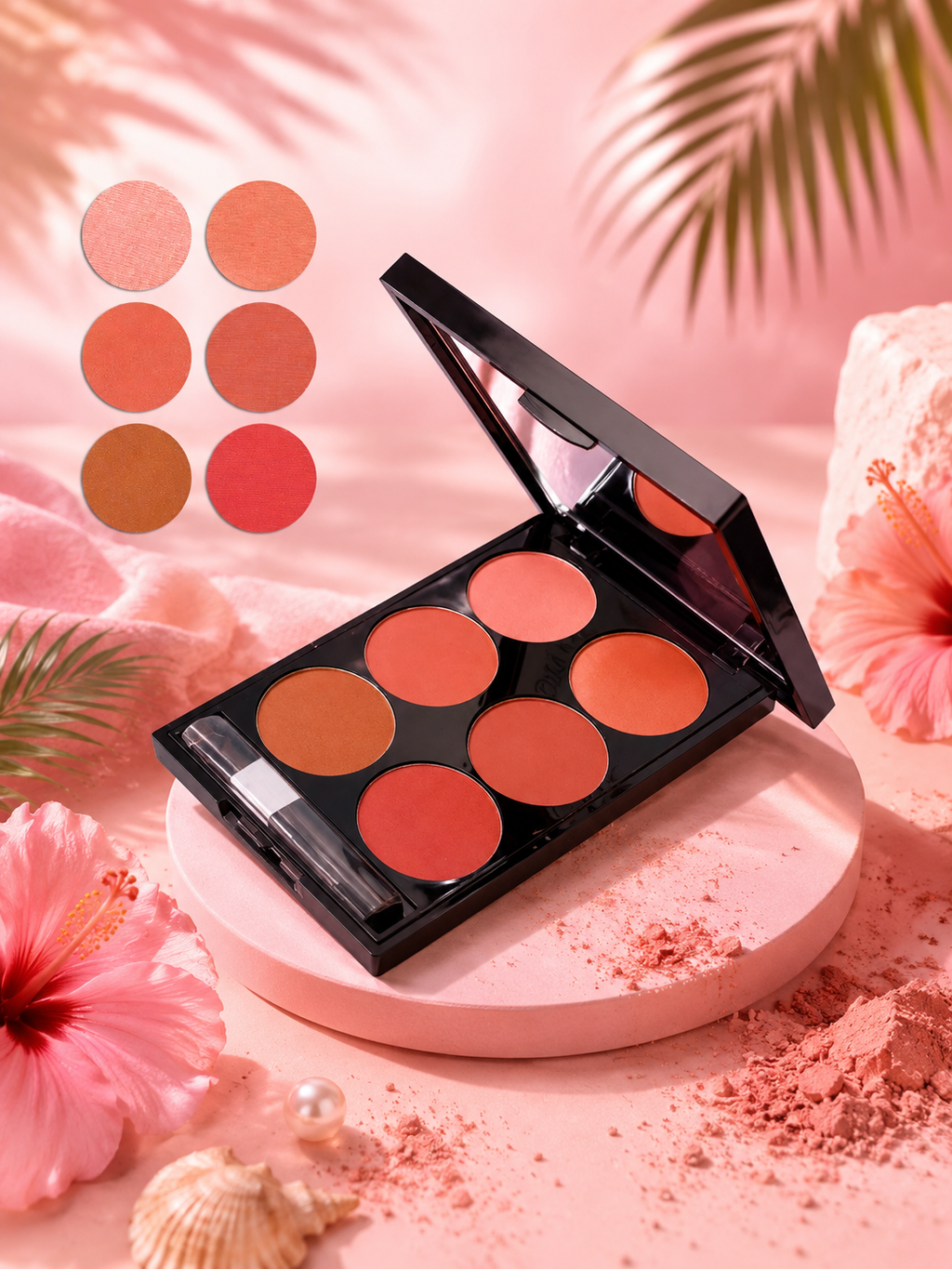 🌸 Palette Blush & Contouring 6 Couleurs – Teint Naturel & Lumineux ✨
