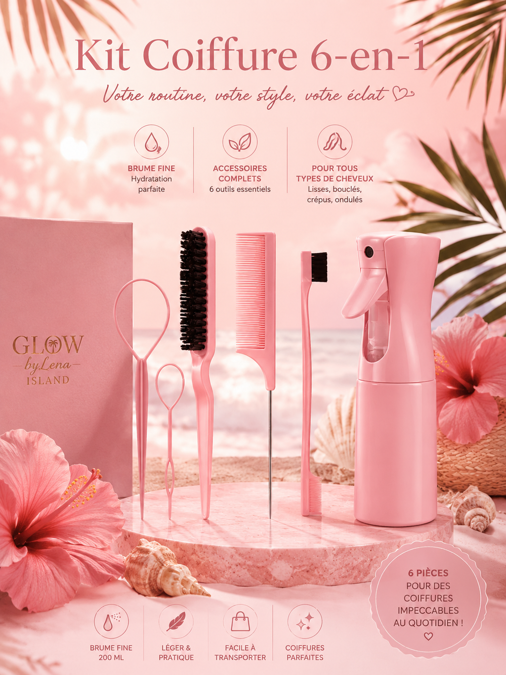 Kit Coiffure & Vaporisateur 6-en-1 – Des Coiffures Parfaites au Quotidien 💖