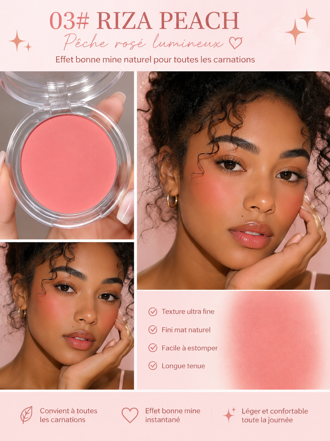 🌸 Blush Velours Mat – Effet Bonne Mine Naturel