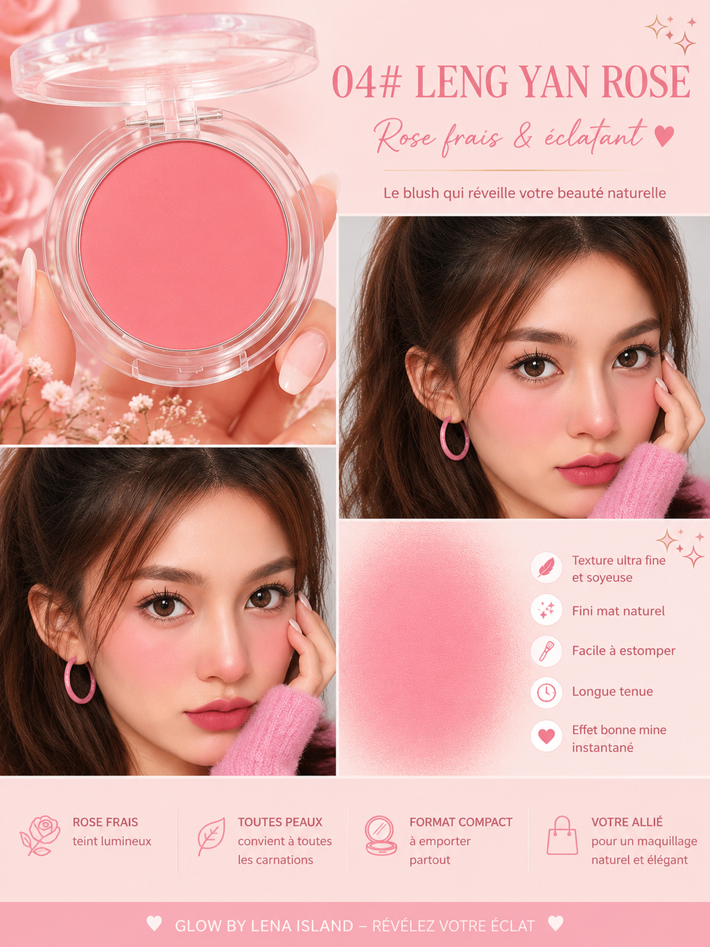 🌸 Blush Velours Mat – Effet Bonne Mine Naturel