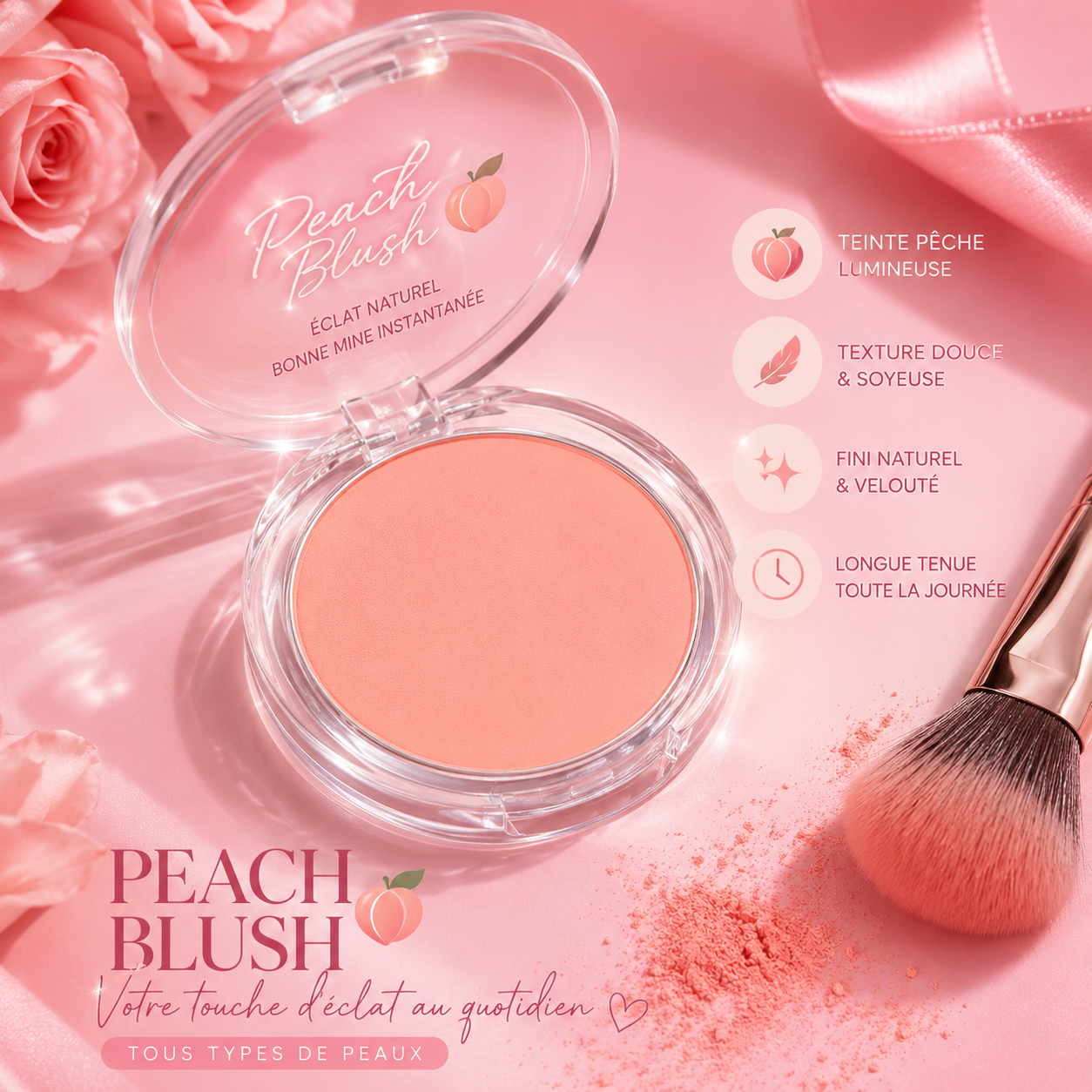 🌸 Blush Velours Mat – Effet Bonne Mine Naturel