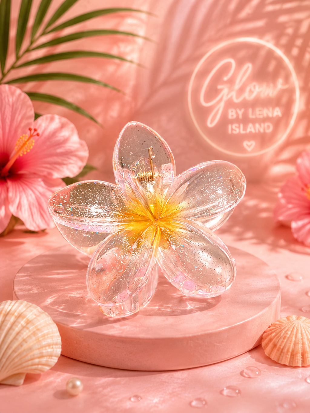 🌸 Pinza Fiore Cristallo Glitterato ✨ | Eleganza Tropicale