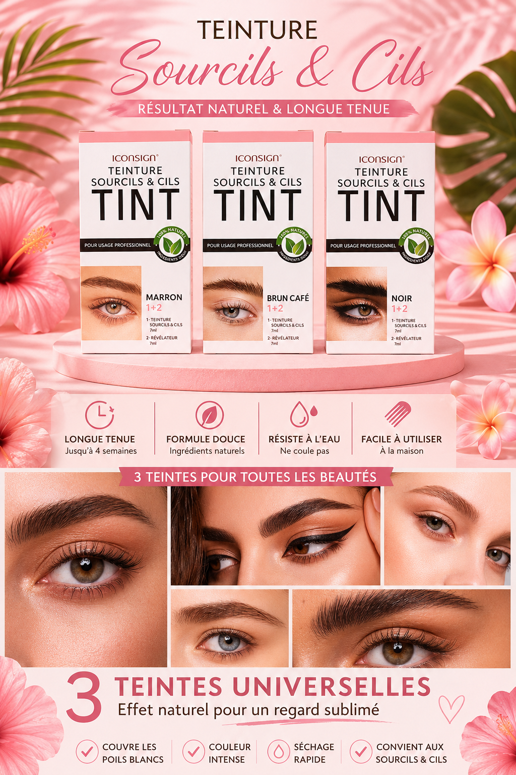 Kit Teinture Sourcils & Cils Semi-Permanent – Résultat Naturel Longue Tenue ✨