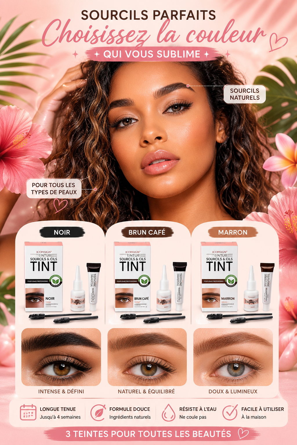 Kit Teinture Sourcils & Cils Semi-Permanent – Résultat Naturel Longue Tenue ✨