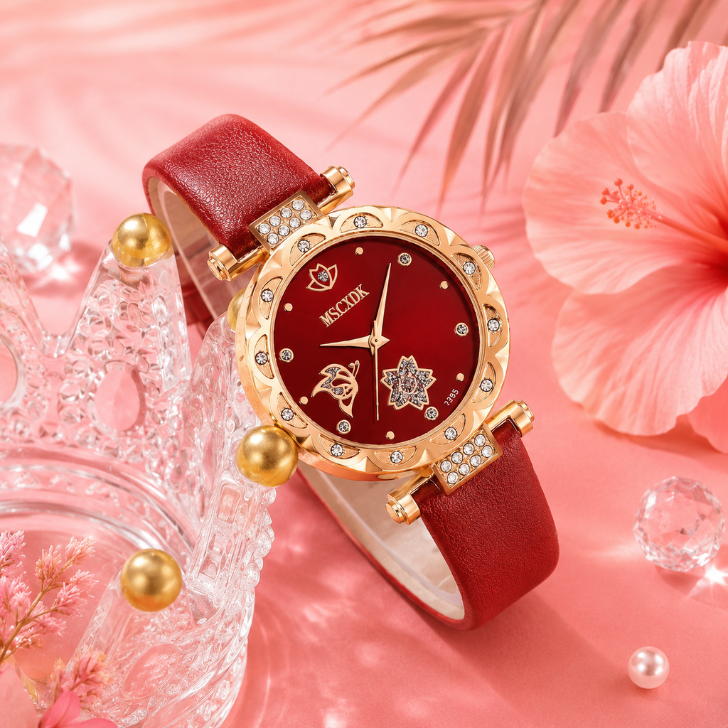 ✨ Coffret Élégance Femme – Montre, Portefeuille & Lunettes de Soleil 3-en-1