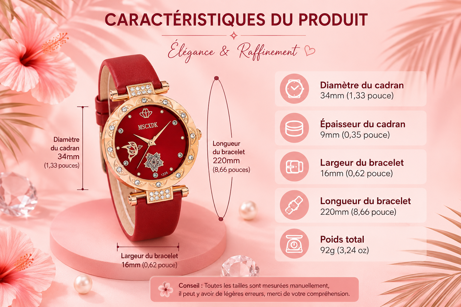 ✨ Coffret Élégance Femme – Montre, Portefeuille & Lunettes de Soleil 3-en-1