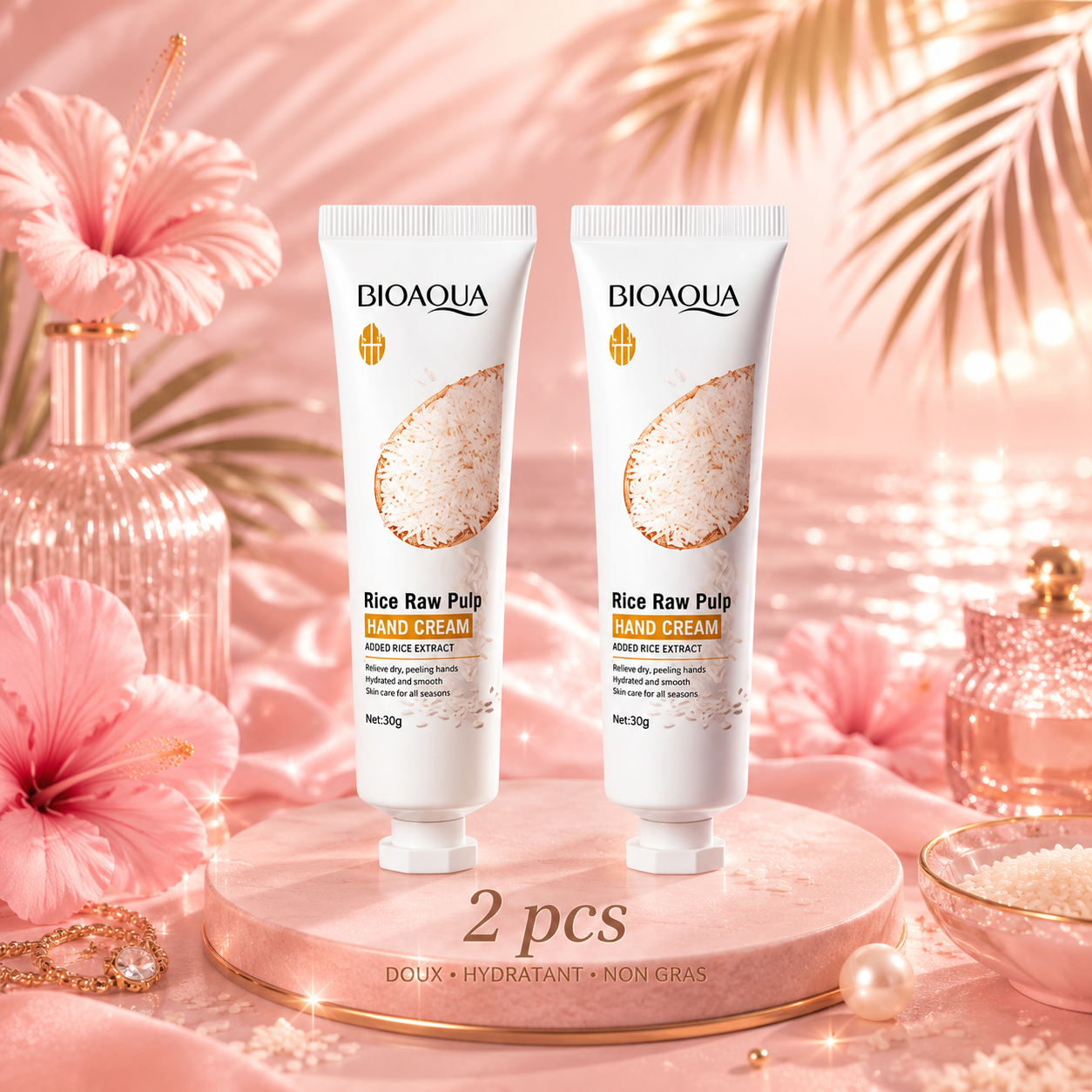 ✨ Crème Mains au Riz Hydratante – Nourrit, Répare & Adoucit (30 g)