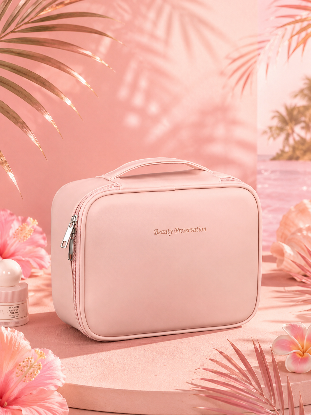 🧳 Trousse de Maquillage Grand Format Étanche ✨ | Organisateur de Voyage Élégant