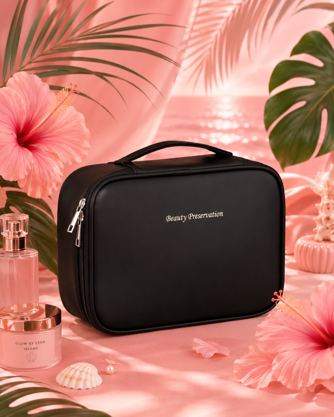 🧳 Trousse de Maquillage Grand Format Étanche ✨ | Organisateur de Voyage Élégant