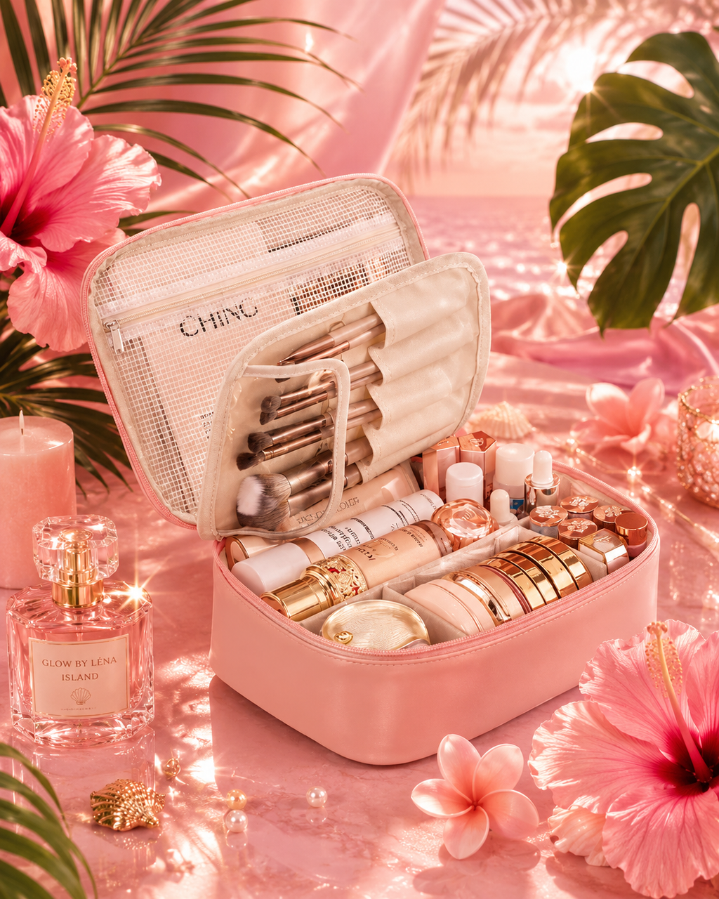 🧳 Trousse de Maquillage Grand Format Étanche ✨ | Organisateur de Voyage Élégant