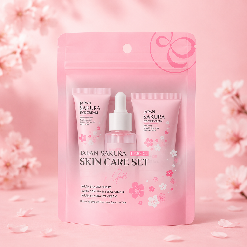 🌸 Coffret Soin Visage Sakura 5-en-1 | Routine Hydratante & Éclat de la Peau ✨