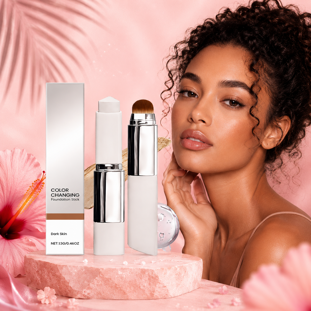 🌸 Fond de Teint Caméléon 2-en-1 – Teint Parfait & Naturel ✨