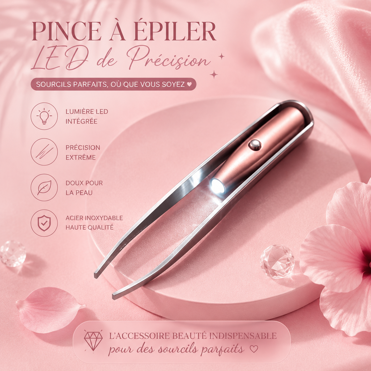 ✨ Pince à épiler LED de précision ✨